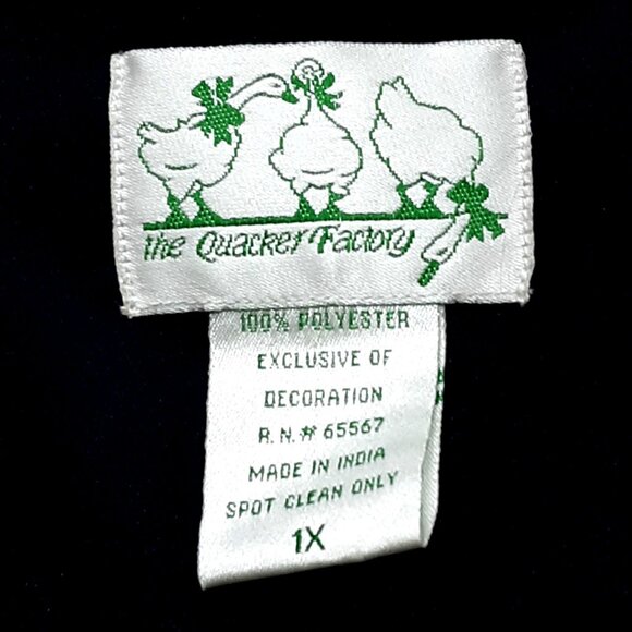 Quacker Factory Women's Vest Sequins Bird Houses Navy 1X - Picture 4 of 4